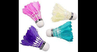 Eddy Toys Badminton Shuttles - 5x stuks - veren - gekleurd