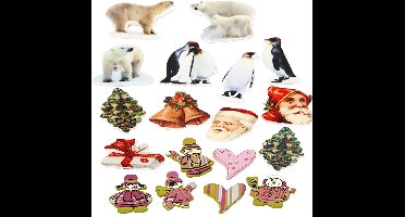 Creotime Houten Labels Winter 600 Stuks