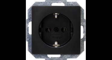 KOPP - Wandcontactdoos - Paris HK05 - Inbouw - 1-voudig Enkel Stopcontact - Randaarde - Mat Zwart