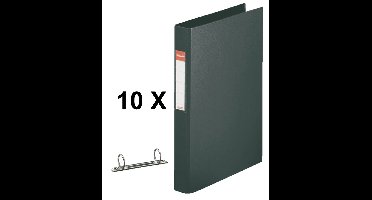 10 x Ringband Esselte Vivida A4 2-rings O-mech 25mm PP zwart
