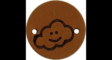 Durable Leren Label met Wolkopdruk – 2 cm – Set van 2 Stuks