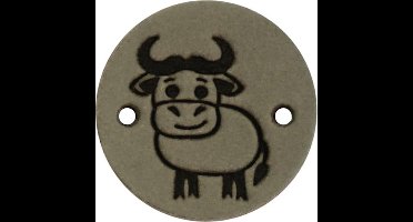 Durable Leren Label met Koe Opdruk – (2 stuks)