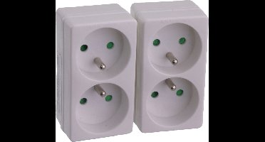 Set van 2 domino's 2 x 10/16A wit