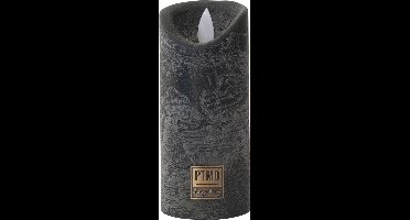 PTMD LED kaars Rustiek Donkergroen 5,5 x 5,5 x 12,5 cm - LED Light Candle rustic dark green moveable flame - XS