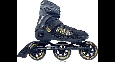 Fila Crossfit 100 tri-skates zwart goud met soft boots en 100mm wielen