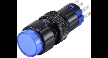 TRU COMPONENTS LAS2Y-11Z/B/12V Druktoets 250 V 3 A 1x uit/aan Continu Blauw IP40 1 stuk(s)