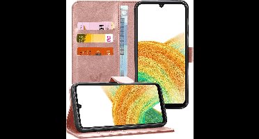Hoesje geschikt voor Samsung Galaxy A33 - Book Case Kunstleer Wallet Cover Portemonnee Pasjeshouder Hoes Roségoud