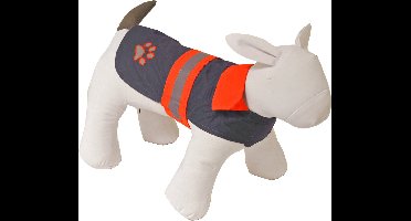 Boony Dog fashion - Honden regenjas Safety met reflectie - Kleur: grijs/oranje - 20 cm.