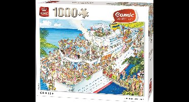 King Comic Vakantie Puzzel - Cruise Boot - Cartoon Legpuzzel 68 x 49 cm1000 Stukjes
