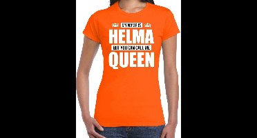 Naam cadeau My name is Helma - but you can call me Queen t-shirt oranje dames - Cadeau shirt o.a verjaardag/ Koningsdag XS