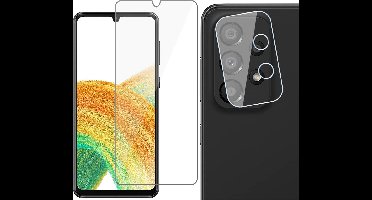 Screenprotector geschikt voor Samsung Galaxy A33 - Gehard Glas Beschermglas Tempered Glass Screen Protector - Camera Lens Protector