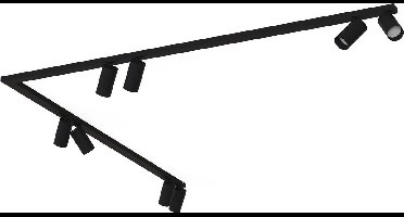 Nowodvorski - Railsysteem Mono bocht 8 lichts 2x 150 cm zwart