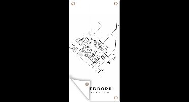 Tuinposter Stadskaart – Zwart Wit - Kaart – Hoofddorp – Nederland – Plattegrond - 30x60 cm - Tuindoek