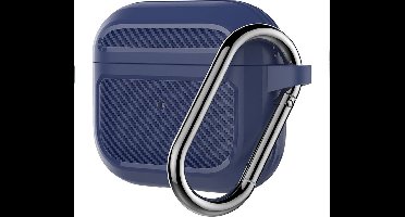 Mobigear Hoesje geschikt voor Apple AirPods 3 Hoesje Flexibel Siliconen | Mobigear Carbon - Blauw