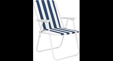 Springos Campingstoel | Kampeerstoel | Vouwstoel | Visstoel | Inklapbaar | Blauw/Wit
