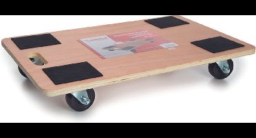 Toolland Meubelroller, met antislipbekleding, 4 pads, ingebouwd handvat, 4 rubberen zwenkwielen, triplex, draagkracht tot 400 kg, goed manoeuvreerbaar, 10.5 x 65 x 40 cm