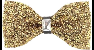 Vlinderdas Strass ( Goudkleurig ) 6 x 12 cm