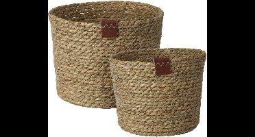 Opbergmanden, natuurlijke kleur, set van 2