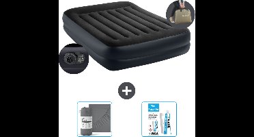 Intex Luchtbed - 2-Persoons - 152 x 203 x 42 cm - Blauw - Inclusief pomp - Hoeslaken en Reparatieset