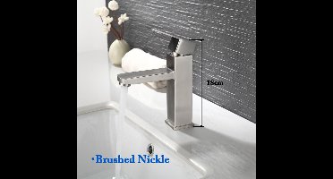 LiMa® - Wastafelkraan -Kleur Geborsteld Nikkel - Hoogte 18 cm - Materiaal RVS - Slang Niet Inbegrepen