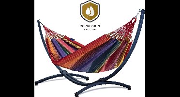 Potenza® COLUMBIAANSE hangmat met standaard - 2 persoons - EXTRA STABIEL frame tot 220 kg - Grande Premium Arriba