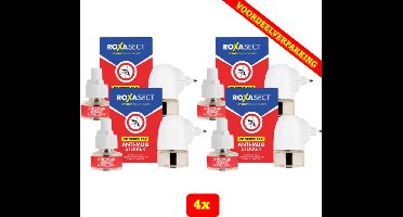 4x Roxasect Anti-Mug Bundel - 4X Anti-Mug Muggenstekker + 8X Navulverpakkingen - Voordeelverpakking