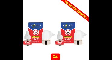 2 x Roxasect Anti-Mug Bundel - 2X Anti-Mug Muggenstekker + 4X Navulverpakkingen - Voordeelverpakking