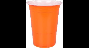 Partycup, PP, 400ml, 16oz, 115mm, oranje (50 stuks ) herbruikbaar.