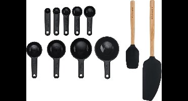 Bakgerei Set, 11-Delig, XL Spatel, Zwart, Bamboe, Siliconen, Hittebestendig - KitchenAid