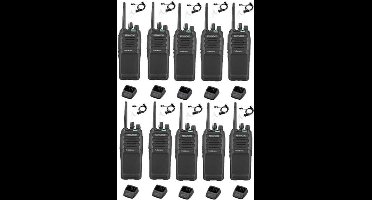 Set van 10 Kenwood TK-3701D met beveiliging oortje en tafelladers