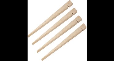 ProPlus Tentharing - 40 cm - Zandharing - Lichtgewicht - Stormharingen - Grondharing - Tentpennen - Tentverankering - voor Tenten - Hout - 4 stuks - Bruin