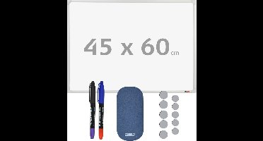 DESQ® Whiteboard met starterspack | Magnetisch | Aluminium Frame | 45 x 60 cm