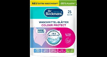 Dr. Beckmann Magic Leaves Colour - Wasmiddelbladen, voorgedoseerde en in water oplosbare wasbladen, ruimtebesparend en gemakkelijk te gebruiken, 25 vellen