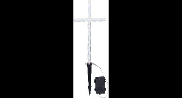 Star Trading LED grafverlichting Gravecross, kruis, timer, warm wit, buiten, 42 cm