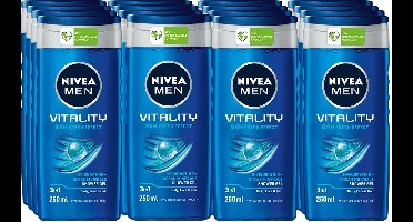Nivea Douchegel For Men Vitality Fresh - Voordeelverpakking 12 x 250 ml