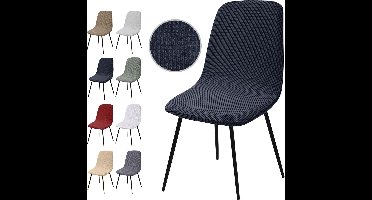 Stoelhoezen,Set van 4 Stuks,Stretch Stoelhoezen, Jacquard Eetkamerstoelhoezen, Universele Stoelhoezen, Afneembaar, Wasbare Stoelhoes voor Eetkamer,Hotel,Banket,Bruiloft,Feest(donkergrijs, Set van 4)