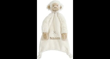 Happy Horse Monkey Mickey - Met Geborduurde Naam - Kleur Ivory/Wit - Kraamcadeau