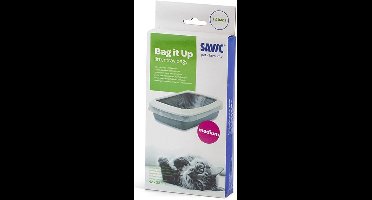 SAVIC Bag It Up kattenbakzakken medium 12 stuks met binder 42 x 32 cm - 30% gerecycleerd pastiek 3507.