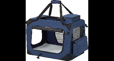 Hoppa! Hondendraagtas, hondenbox, hondentas, opvouwbaar, 50 x 35 x 35 cm, donkerblauw PDC50Z