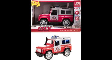 Jeep brandweerauto 17 cm met licht en geluid - Jono toys 4331