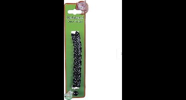 Kattenhalsband nylon rouche stip zwart