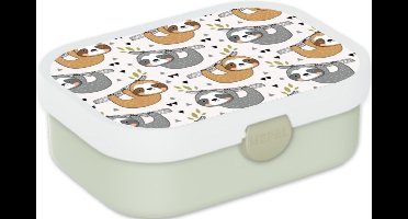 Mepal Broodtrommel voor Kinderen - Bento Lunchbox - Aquarel Dieren - Inclusief Bentobakje & Vorkje - BPA vrij en Vaatwasserbestendig - 750 ml - Luiaard