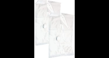 Storage Solutions Vacuumzak voor kleding - 2x - opbergzak - transparant - 50 x 60 cm - Ook voor kussens en dekens