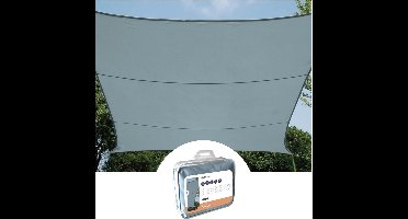 Perel Schaduwdoek, waterafstotend, 3.6 x 3.6 m, 160 g/m², polyester, vierkant, lichtgrijs