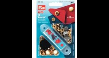 Naaivrijdrukknopen ANORAK 12 mm goudkleurig 10 st. - Drukknopen Sport & Camping - Prym