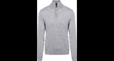 King Essentials The Michael Half Zip Pull Merino Grijs - Maat XL - Heren - Pullovers