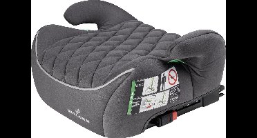 Walser Kinderzitje Andy ISOFIX - Premium zitverhoger auto ECE R 129 gekeurd - kinderzitje grijs