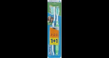 Oral-B 1.2.3 Natural Fresh Duo Pack Tandenborstel - 40 Medium Blue-Green