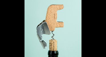 Kikkerland Kurkentrekker - In de vorm van een olifant - Beukenhout - Staal