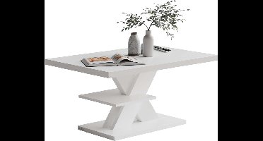 Casaria Salontafel Detroit - Extra Legblad 90x60x45cm - Wit